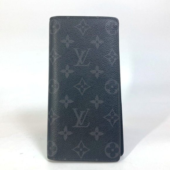 LOUIS VUITTON Monogram-Eclipse Portefeuille Brazza Two fold Long Wallet - Picture 2 of 14